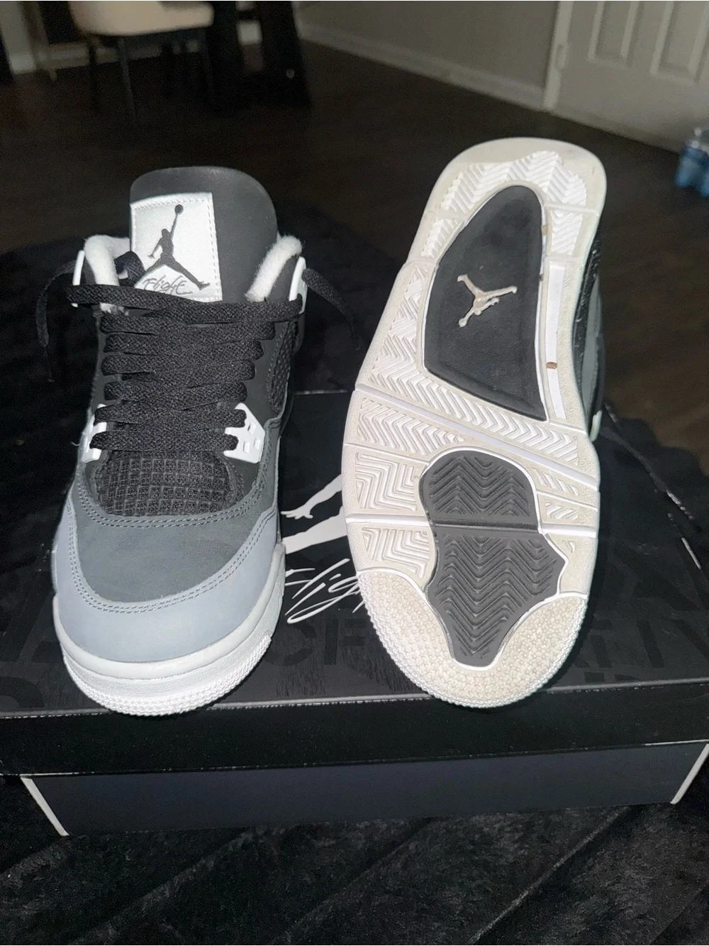 Air Jordan (Fear) 4 Retro Grade School - Gray / Black